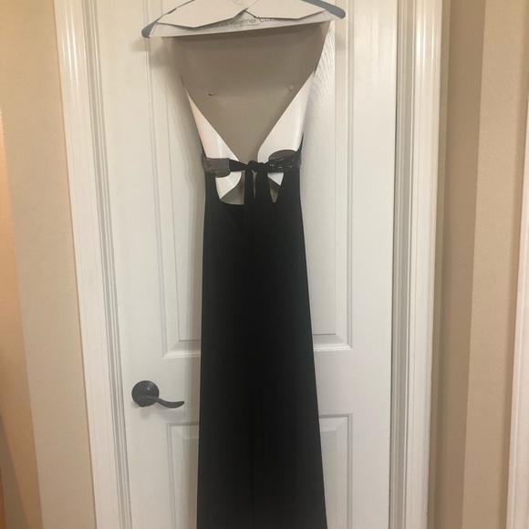 BCBGMAXAZRIA Deep Plunge Beaded Halter Dress - Picture 3 of 3